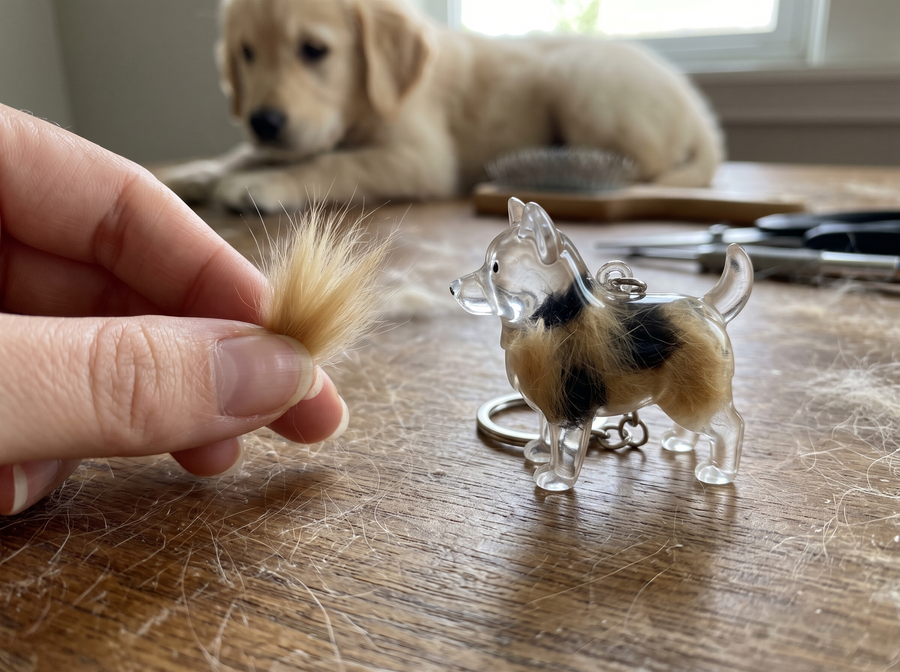 Lifting a tuft from the grooming table